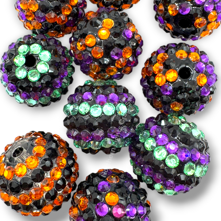 20mm Stripe and Multi Acrylic Rhinestone Bead Mix - 10 pc.
