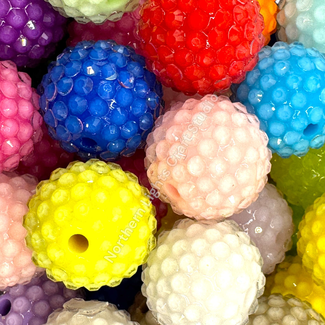 Jelly Chunky 20mm Bubblegum Rhinestone Bead Mix - 10pc