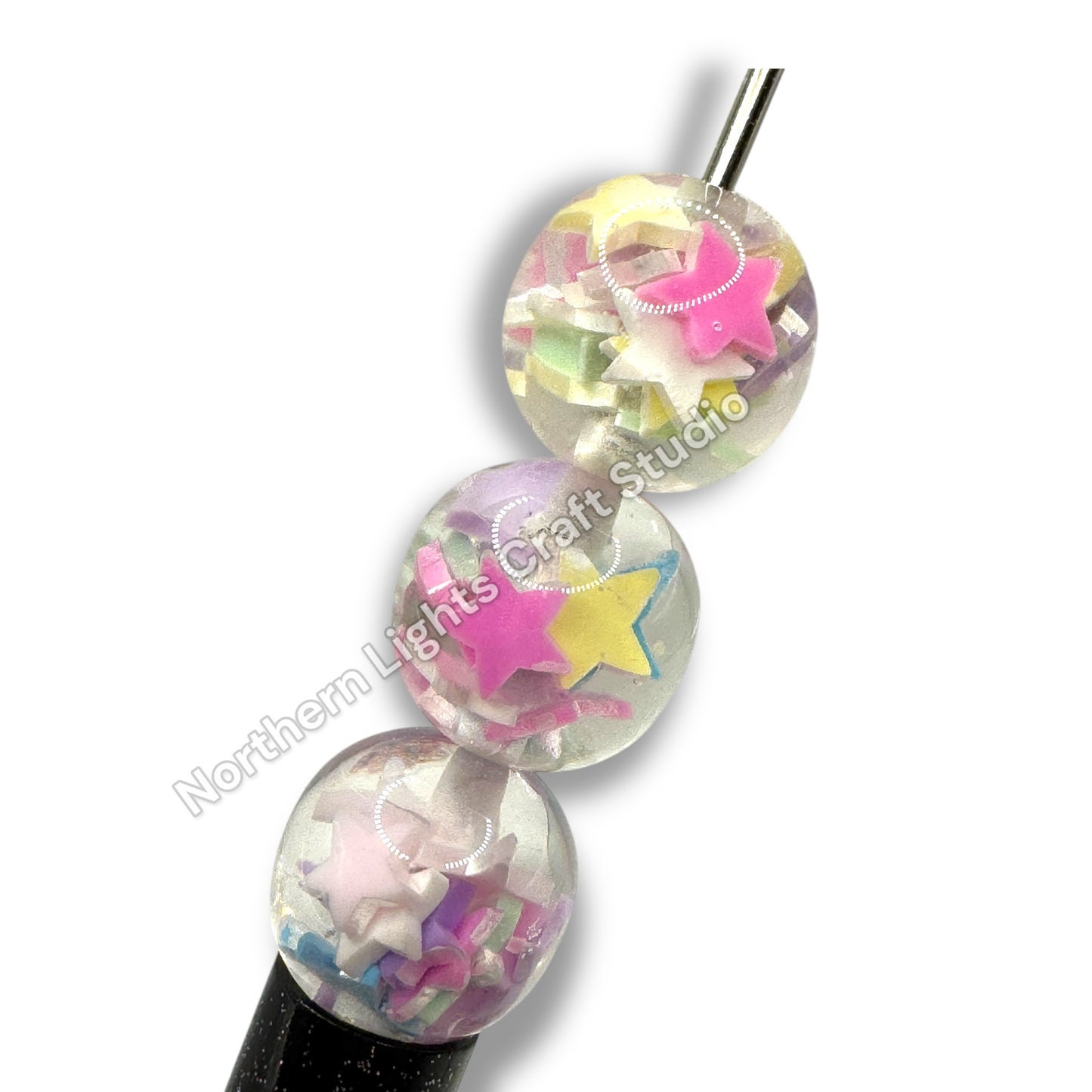 Star Candy Confetti  16mm Resin Beads - 10pc.