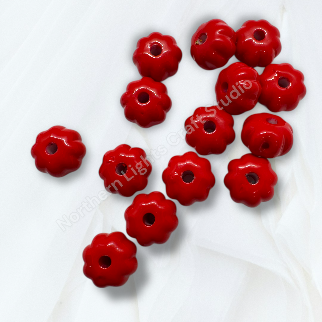 Pumpkin Spacer 10mm Acrylic Beads - 20 pcs.