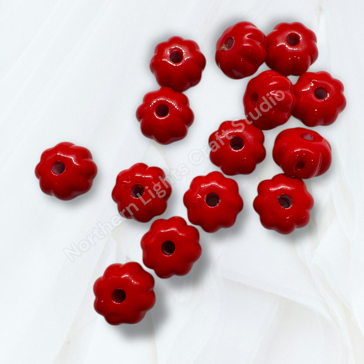 Pumpkin Spacer 10mm Acrylic Beads - 20 pcs.