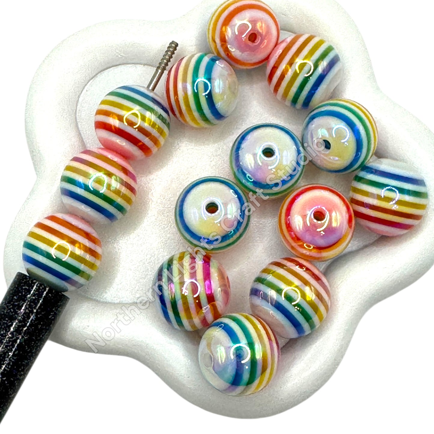 Rainbow UV 16mm. Beads - 20pc.