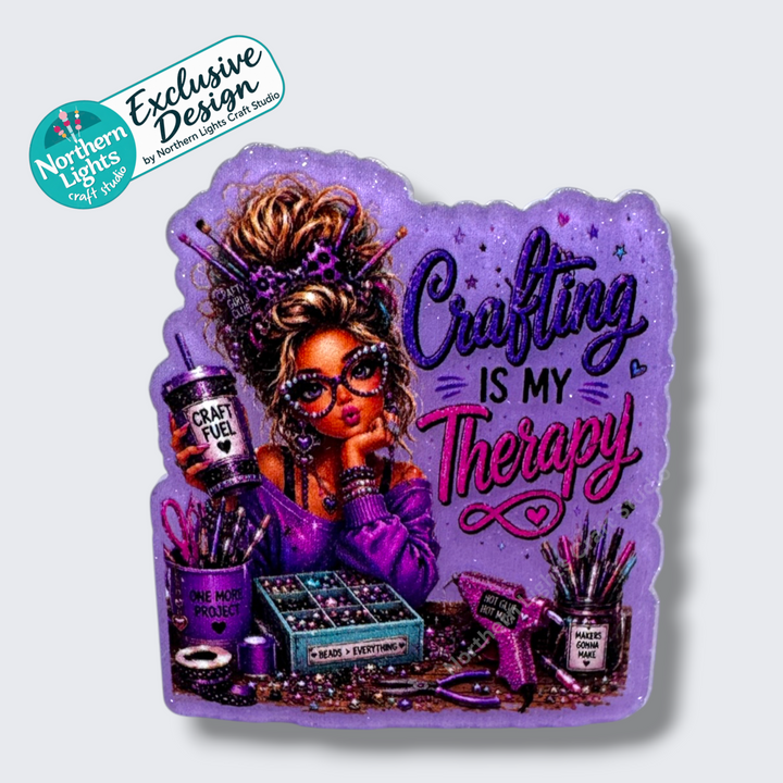 Crafting is My Therapy Flat Back Acrylic 2pc. - Design Exclusive!