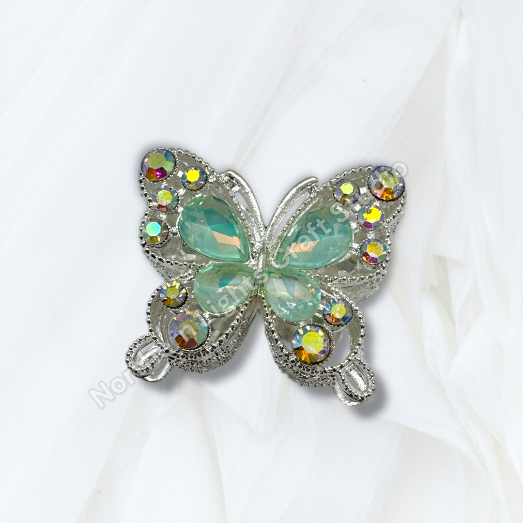 Silver Metal Alloy Butterfly Beads - 30mm