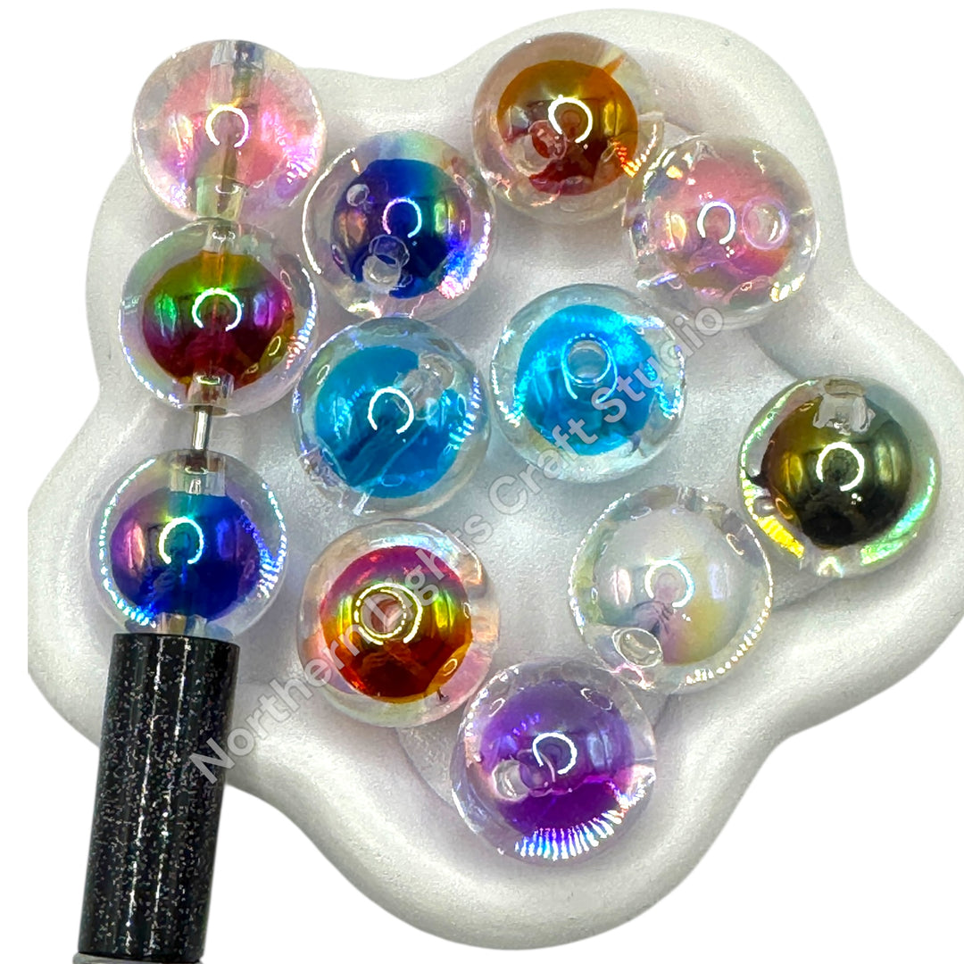 Double Layer Shiny Acrylic Beads 10px. Mix- 20mm
