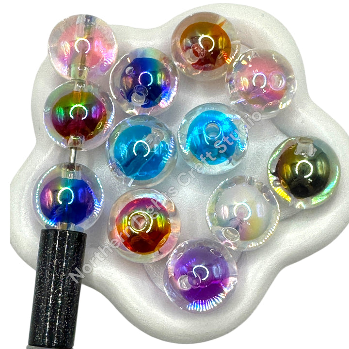 Double Layer Shiny Acrylic Beads 10px. Mix- 20mm