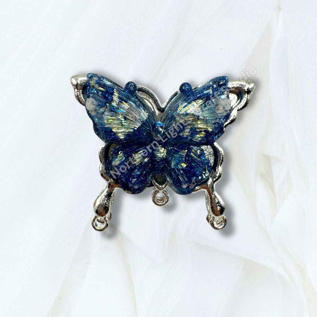 Metal Silver Soft Touch Butterfly Connector Bead