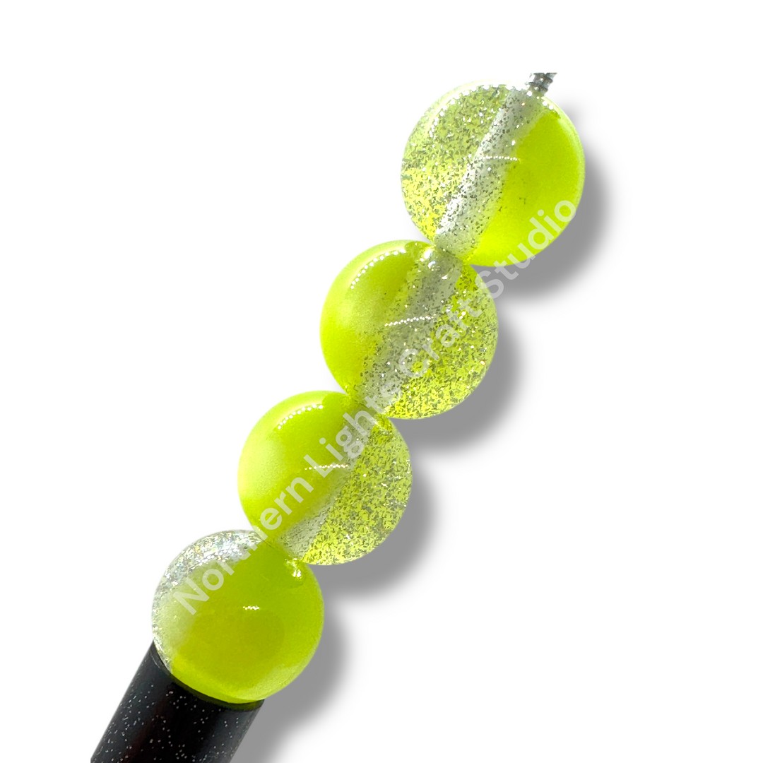 Cat Eye Glitter Galaxy 16mm Bead - Green or Gold - 20 Pcs.