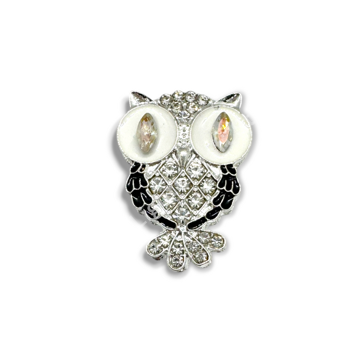 Metal Alloy Rhinestone Small Owl Fancy Bead - 1pc.