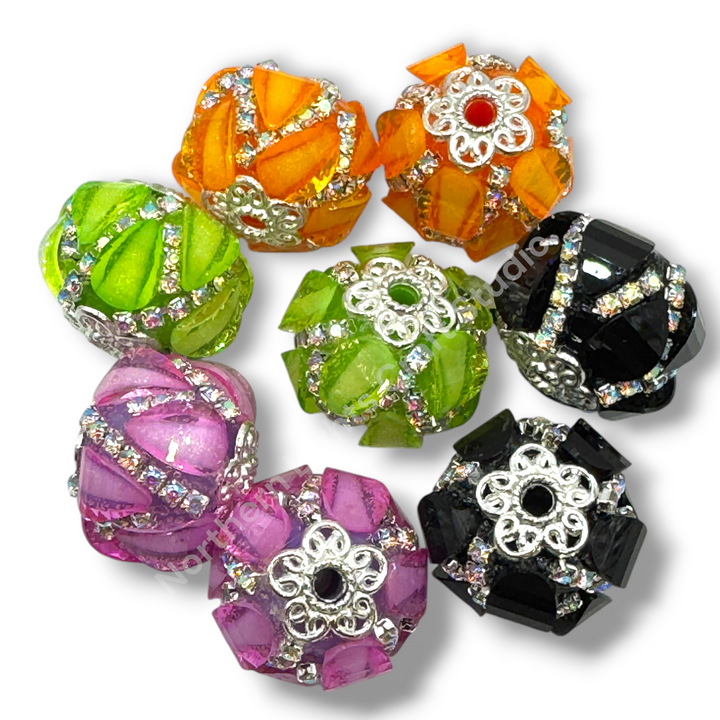 Teardrop and Rhinestone Fancy Acrylic 20mm Hallowen Mix - 4pc.