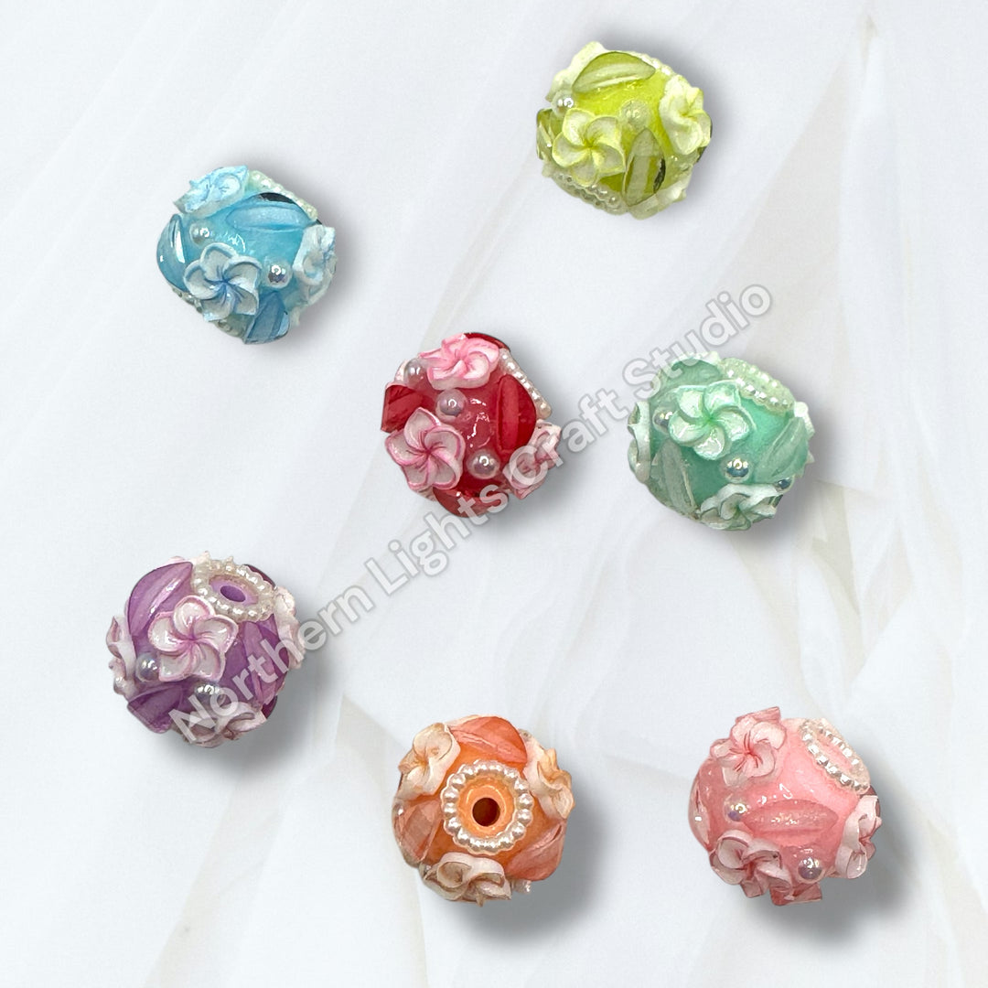Fancy Sakura Flower 20mm Charm Bead - 5pc.
