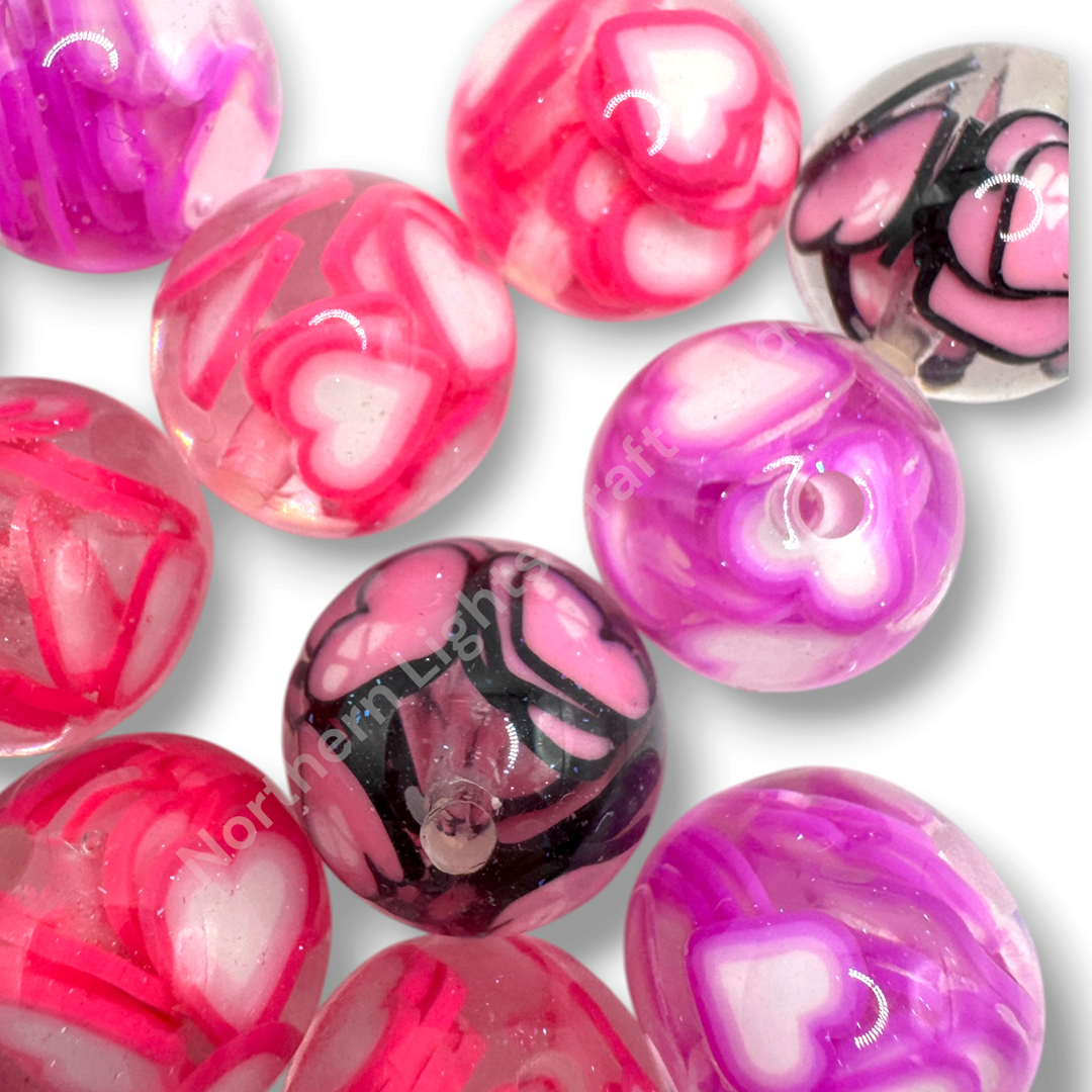Heart Confetti Luxury 16mm Bead Mix - 20pc.