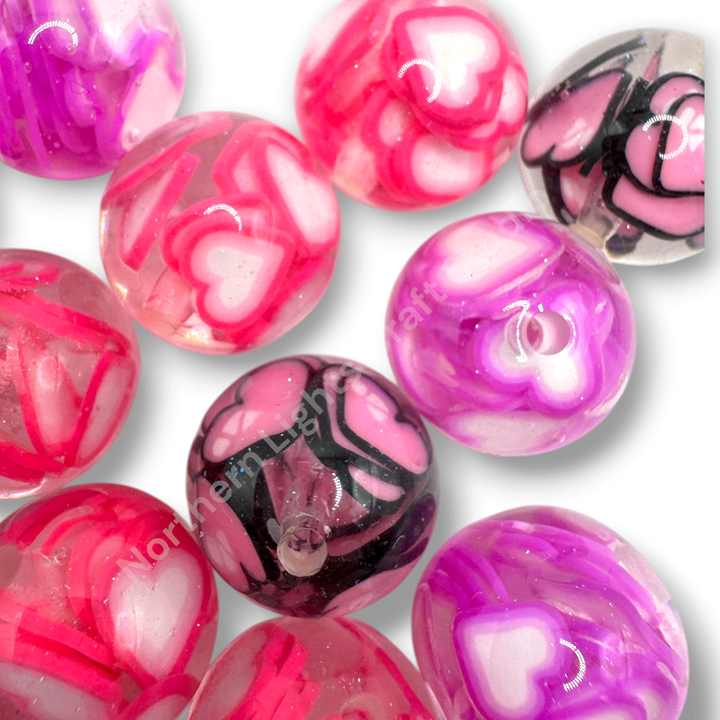 Heart Confetti Luxury 16mm Bead Mix - 20pc.