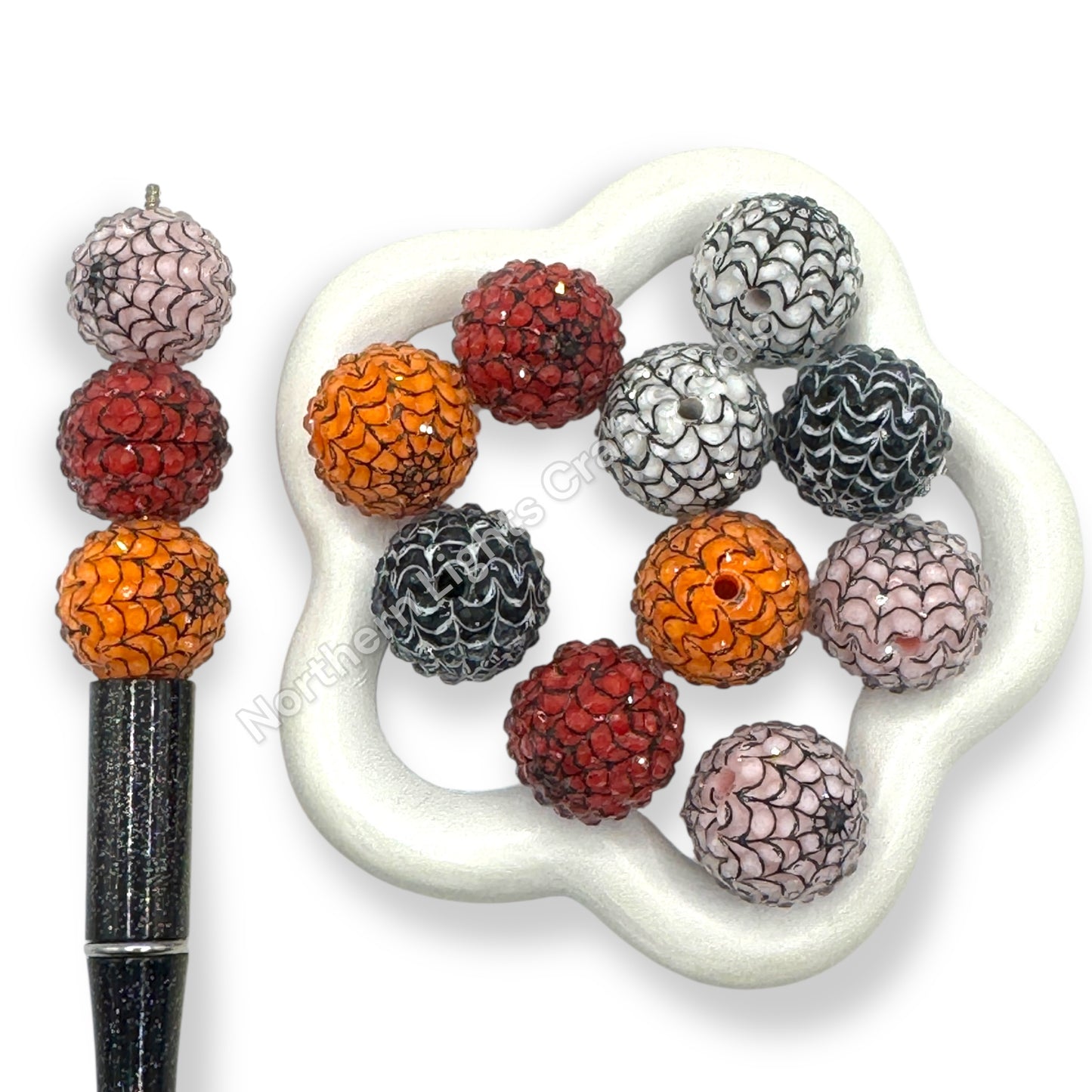 20mm Halloween Rhinestone Acrylic Bead Mix - 10 pc.