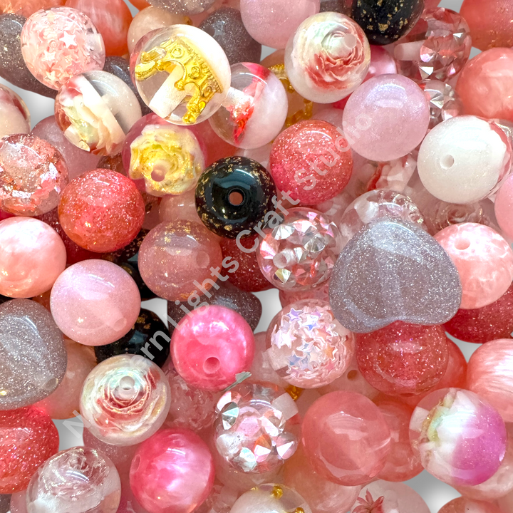 Pink Premium Bead 16mm Resin Mix -20 pc.