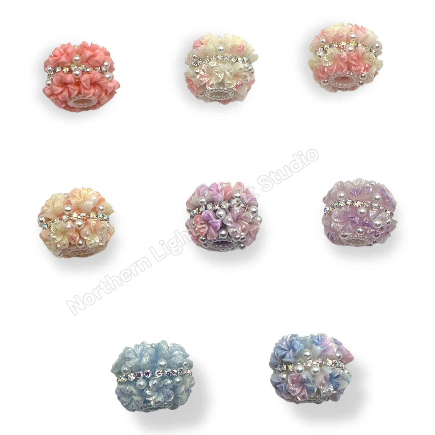 Soft Flower with Rhinestone Middle Chain - 1pc.