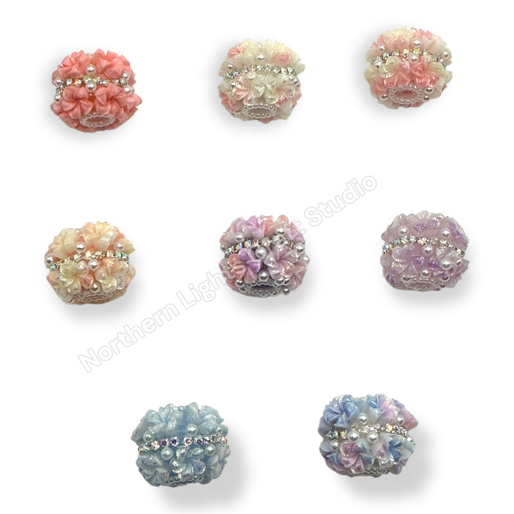 Soft Flower with Rhinestone Middle Chain - 1pc.