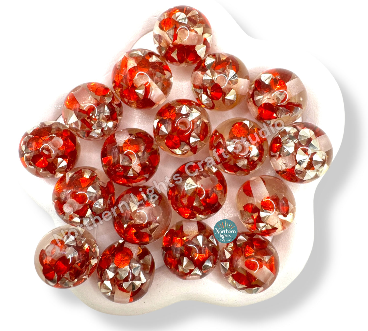 Diamond Chip Resin Beads - Bling Beads 20pc.