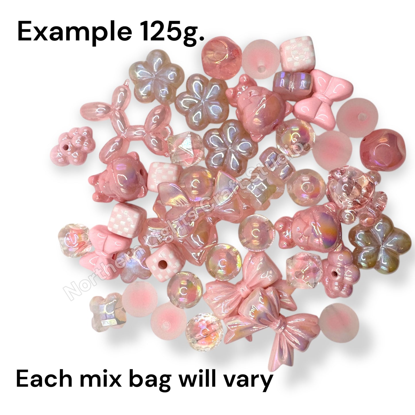 Color Bead and Charm Mixes - 125g. - Perfect for Keychains!