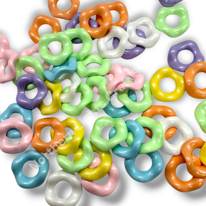 Pastel Pearl Finish Wavy Spacer 16mm Mix of 50 pcs.