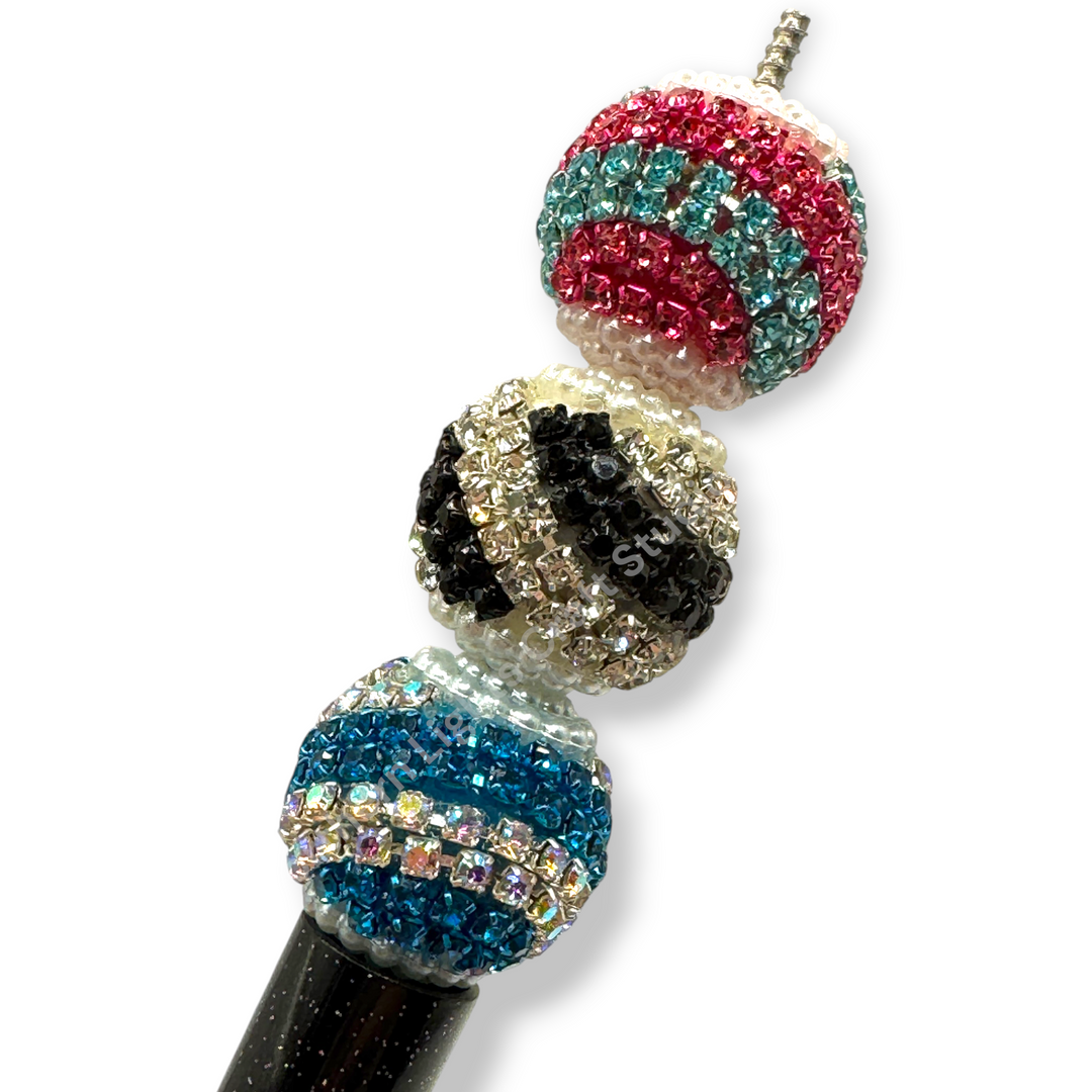 Rhinestone Swirl Fancy Acrylic 20mm Mix - 7pc.