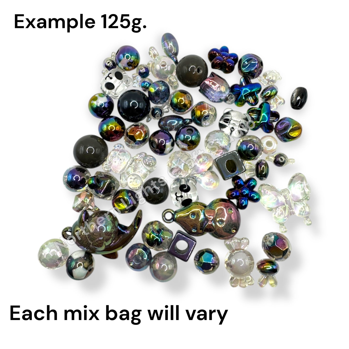 Color Bead and Charm Mixes - 125g. - Perfect for Keychains!