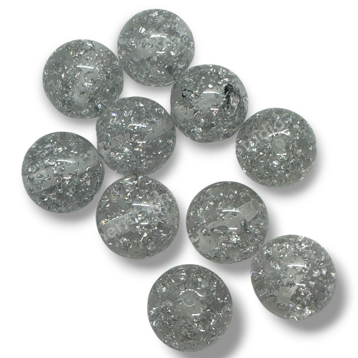 20mm Gold Silver Flake Luxury Resin Beads -10pc. Gold or Silver