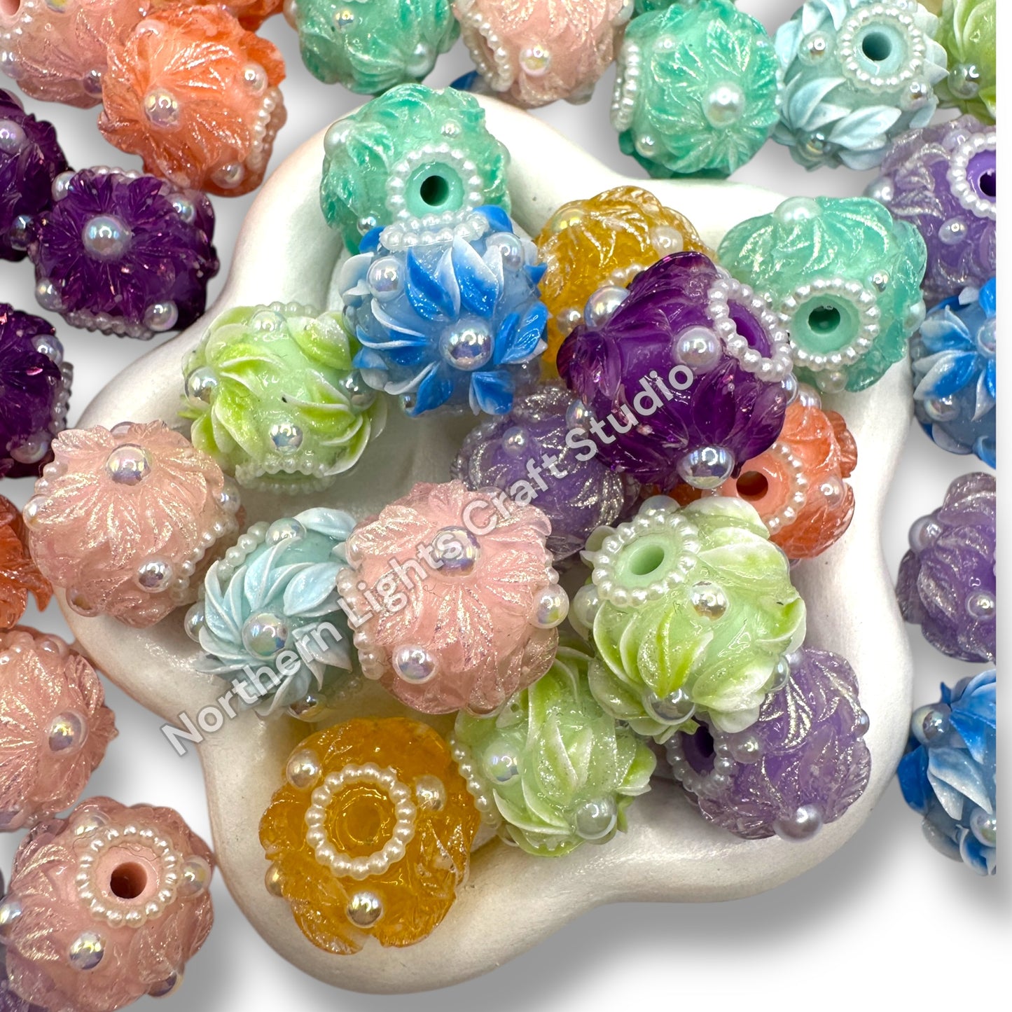 Flower Fantasy Fancy Beads - 10 pc. mix
