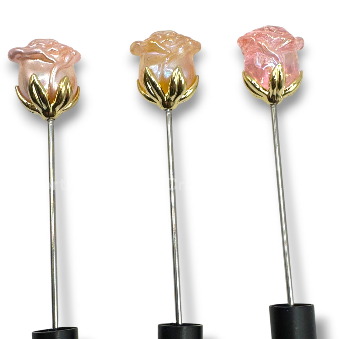 UV RoseLuxury Pen Topper Acrylic Bead - 2pc.