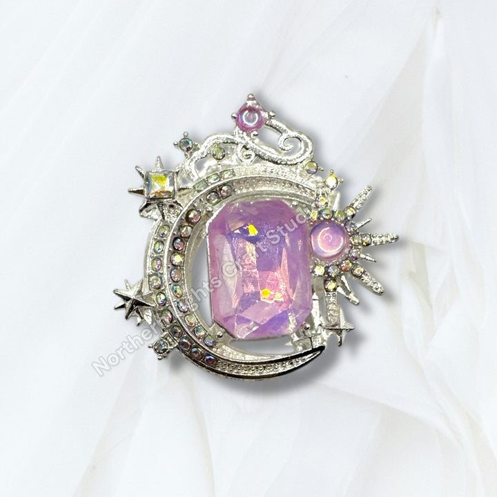 Metal Alloy Moon Starburst Bead -1pc.