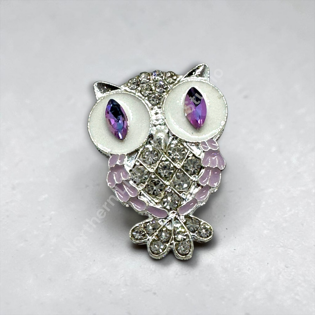 Metal Alloy Rhinestone Small Owl Fancy Bead - 1pc.