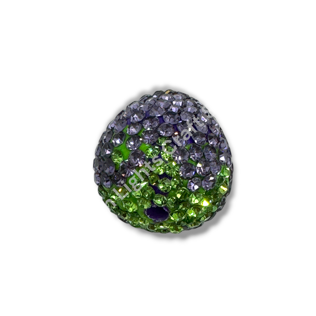 Rhinestone Strawberry Beads -Small or Large Sizes - 1pc.