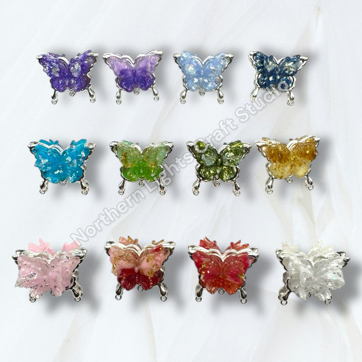 Metal Silver Soft Touch Butterfly Connector Bead