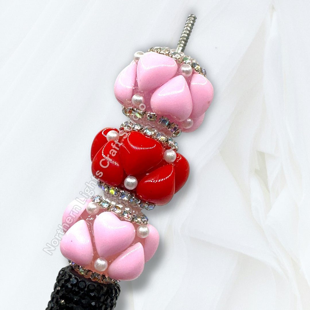 Acrylic Heart Charm Bead -2pc.