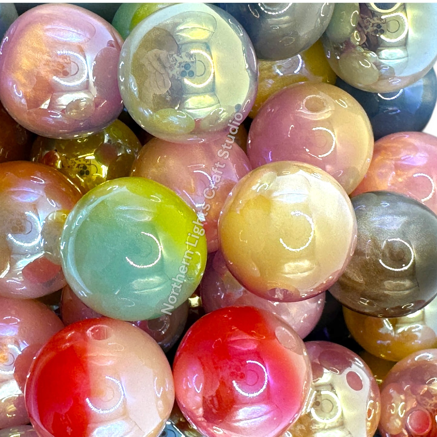 2-Tone UV Color 16mm Marble Beads - 20pcs.