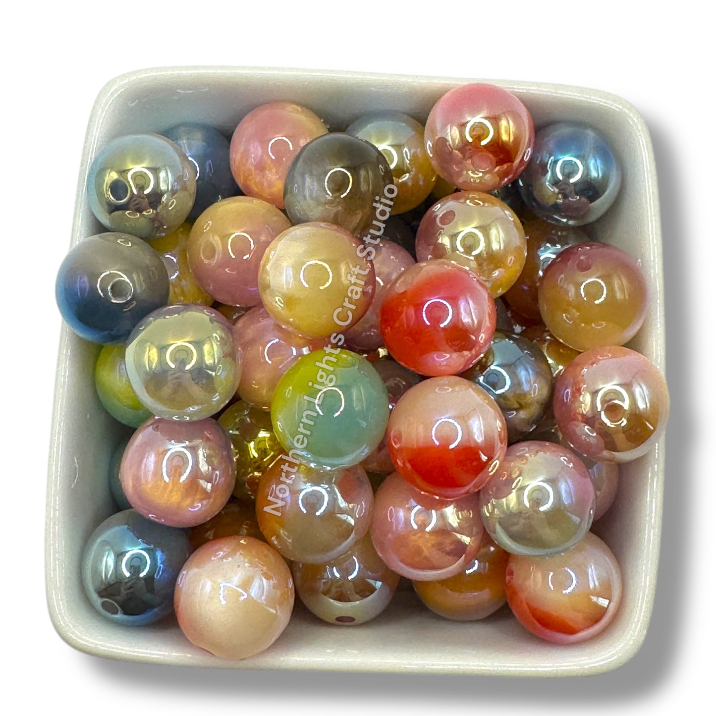 2-Tone UV Color 16mm Marble Beads - 20pcs.
