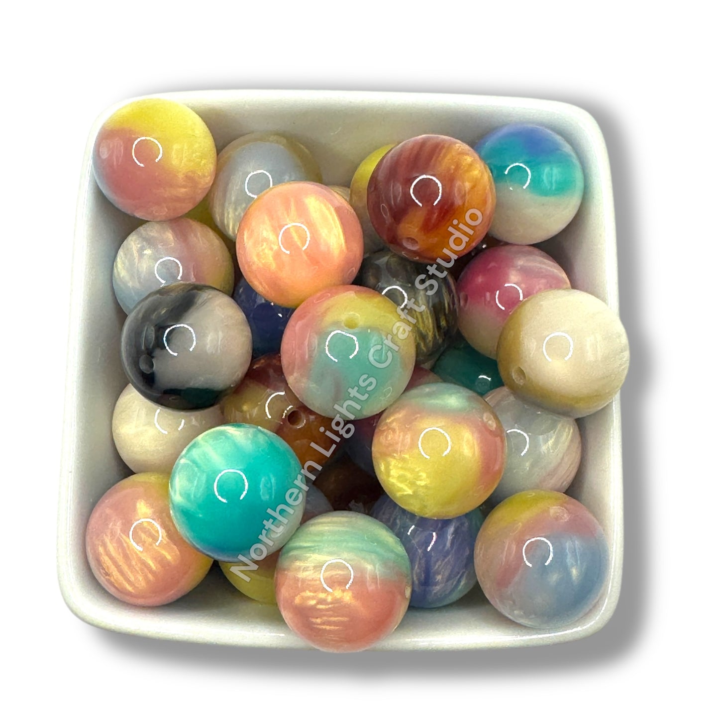Luminous Multi Tone Color Galaxy 16mm Ombre Beads - 10pc.