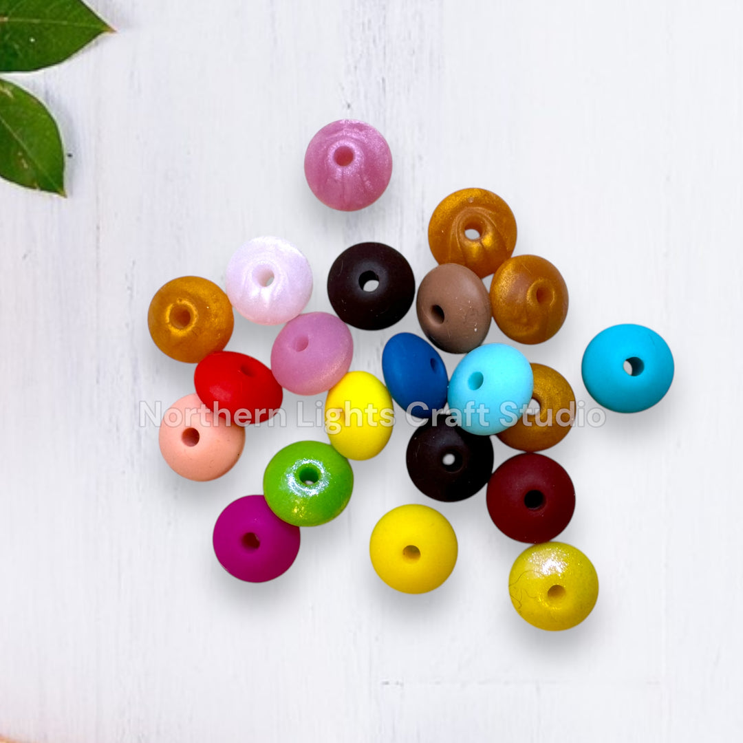 50 pcs. 12mm Silicone Lentil Mixed Color Bag