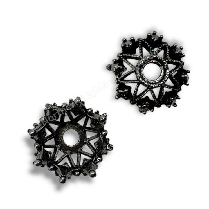 Metal  Star Bead Cap  - 14mm -10pc. - Choose Color