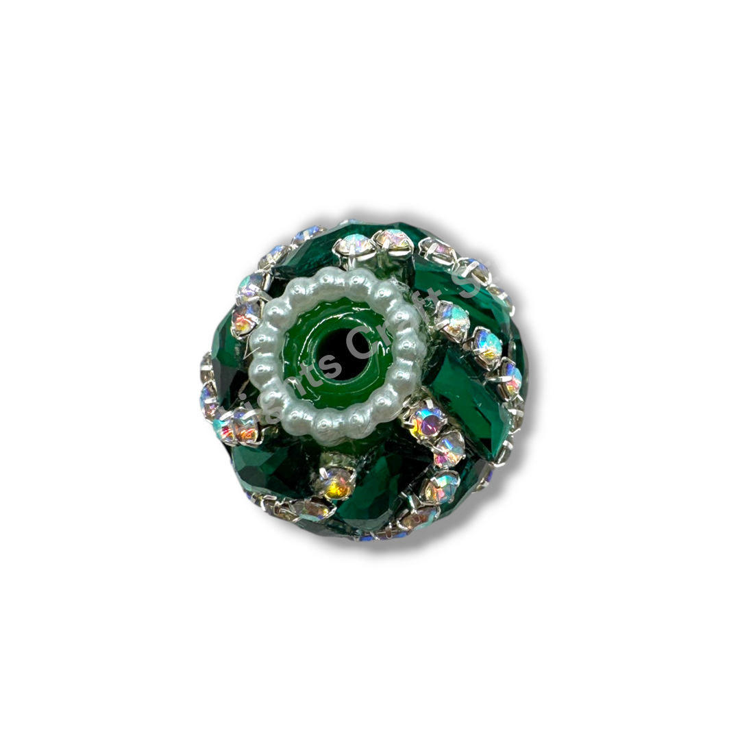 Swirl Rhinestone Crystal Fancy Beads 20mm- 10 piece mix
