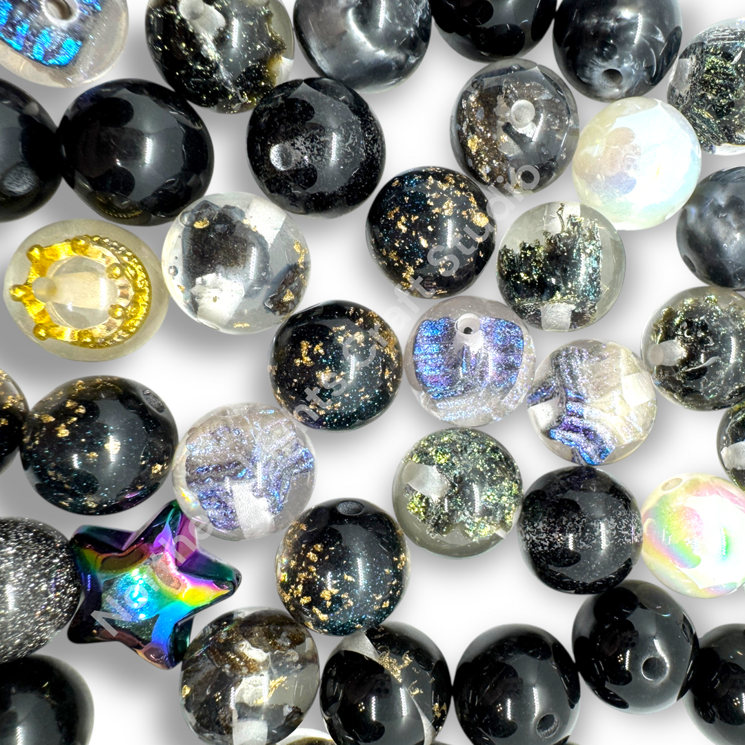 Starry Night Sky Premium Bead 16mm Resin Mix -20 pc.