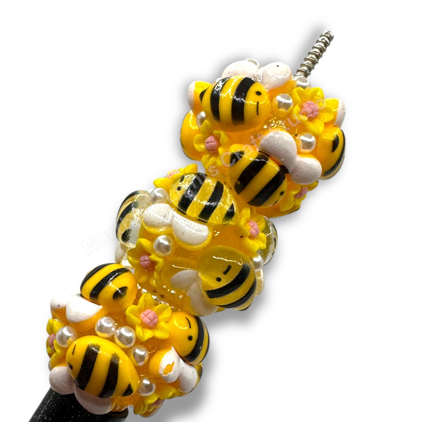 Bee Acrylic Charm Fancy Bead - 2pc.