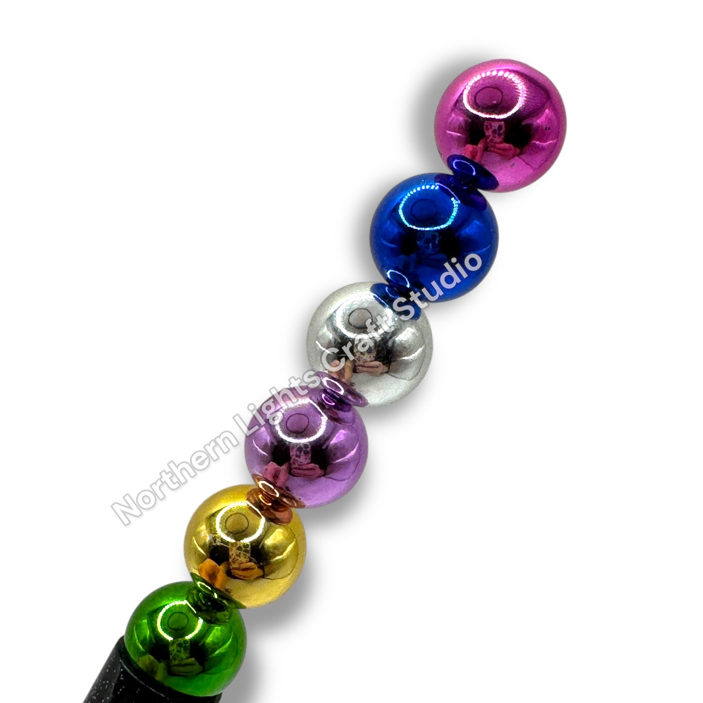 Metallic Shiny 12mm Acrylic Beads - 25pc.
