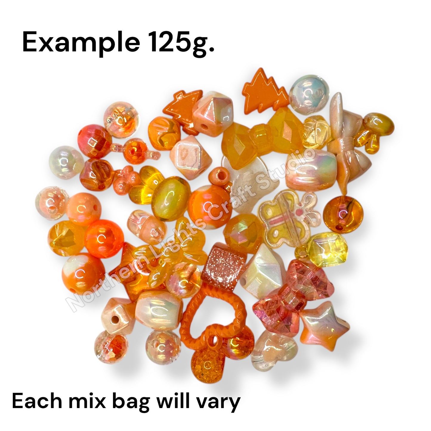 Color Bead and Charm Mixes - 125g. - Perfect for Keychains!