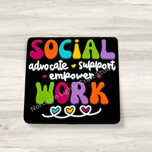 Social Work Focal Bead / Social Worker Advocate Support Empower Bead