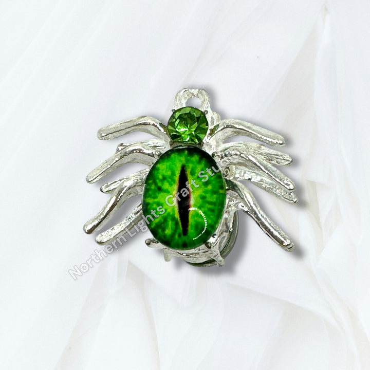 Metal Alloy Crystal Spider Beads - 1pc.