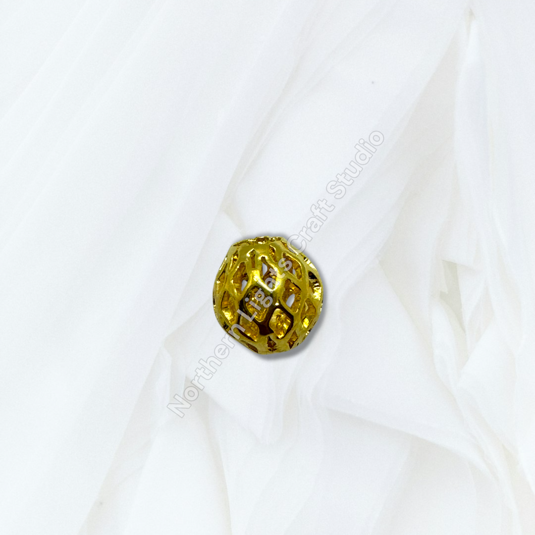 Lattice Design Metal Round 6mm Spacer Beads for Pens or Jewelry - 25pc.