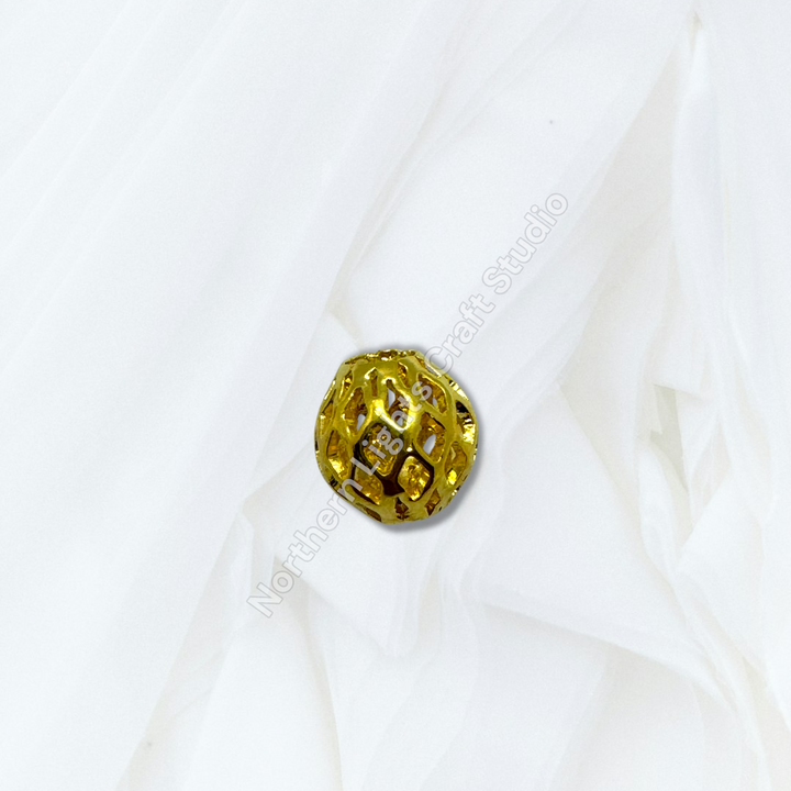 Lattice Design Metal Round 6mm Spacer Beads for Pens or Jewelry - 25pc.