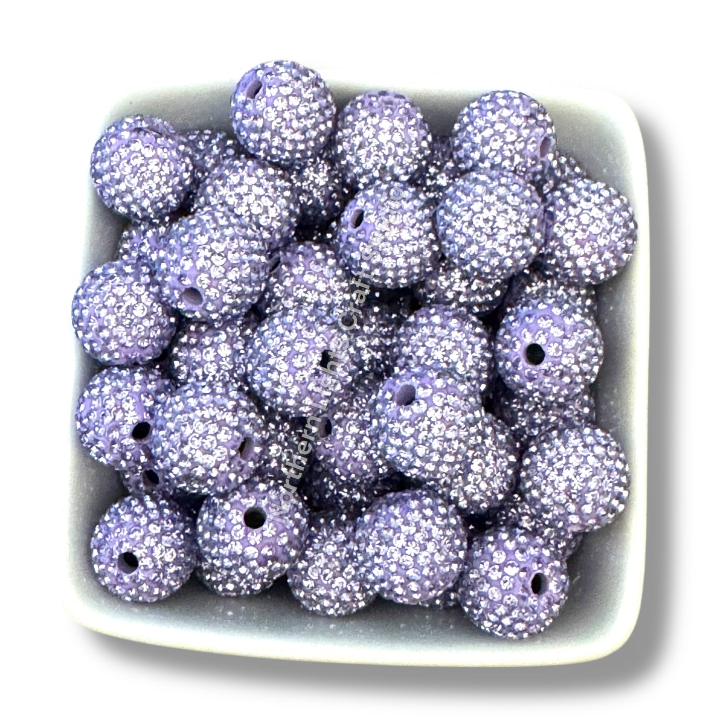 Lilac Rhinestone Beads-16mm - 10pc.