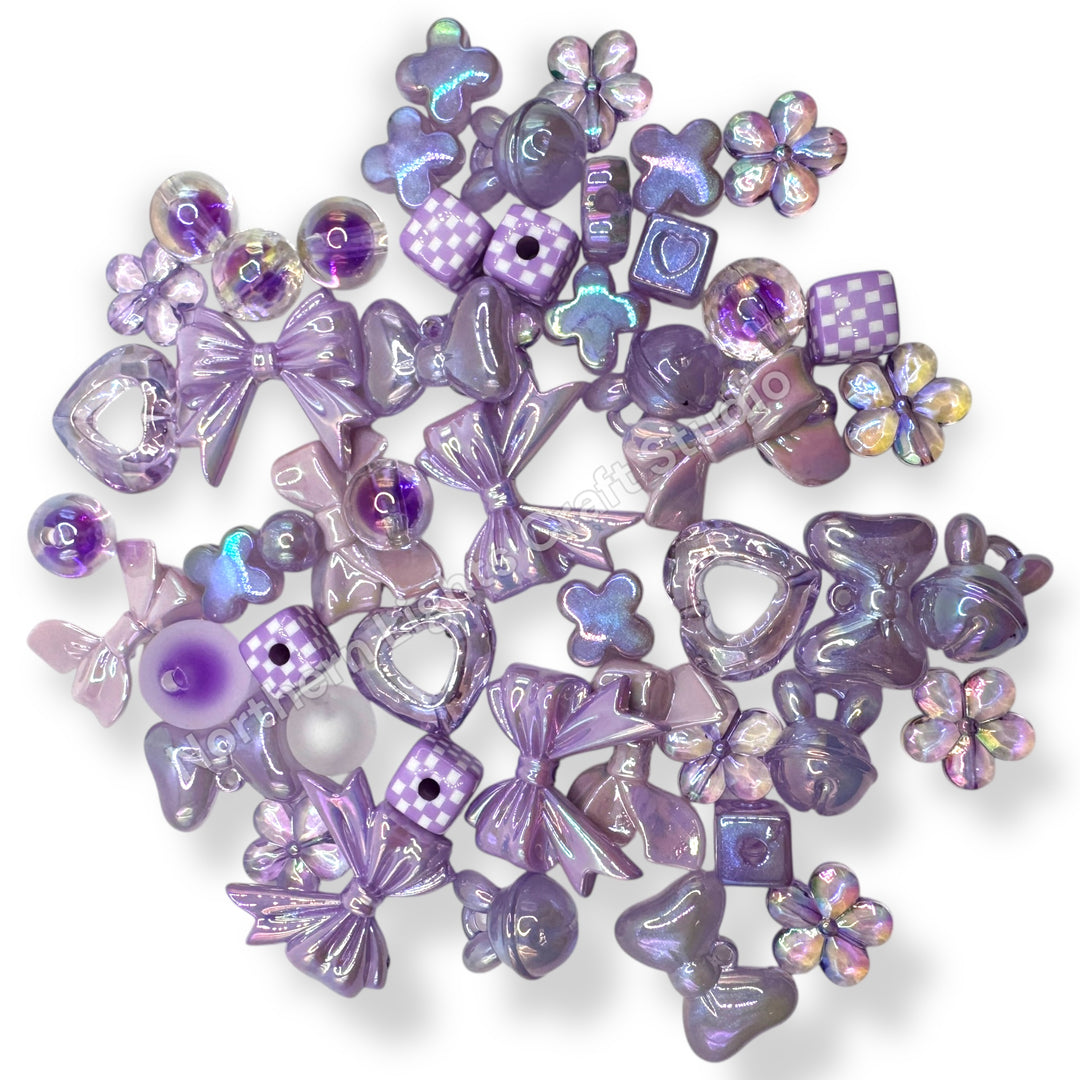 Color Bead and Charm Mixes - 125g. - Perfect for Keychains!